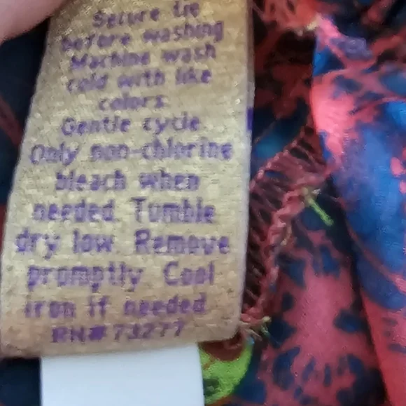 Princess Vera Wang Womens Size M Dolman Sleeve Blouson Sheer Abstract Floral Top - Picture 9 of 12